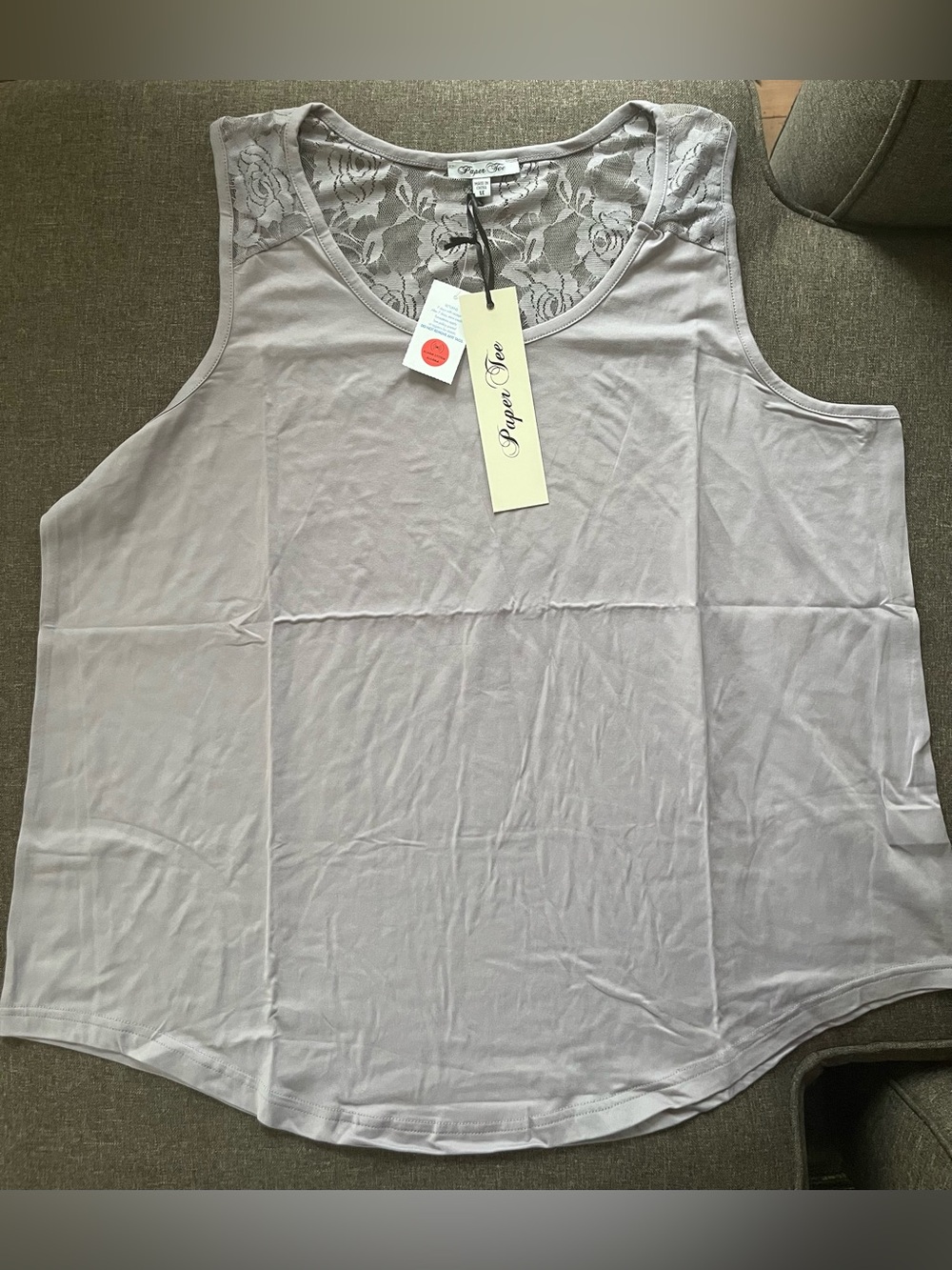 New paper tee women’s Lace Yoke Sleeveless Tank Top